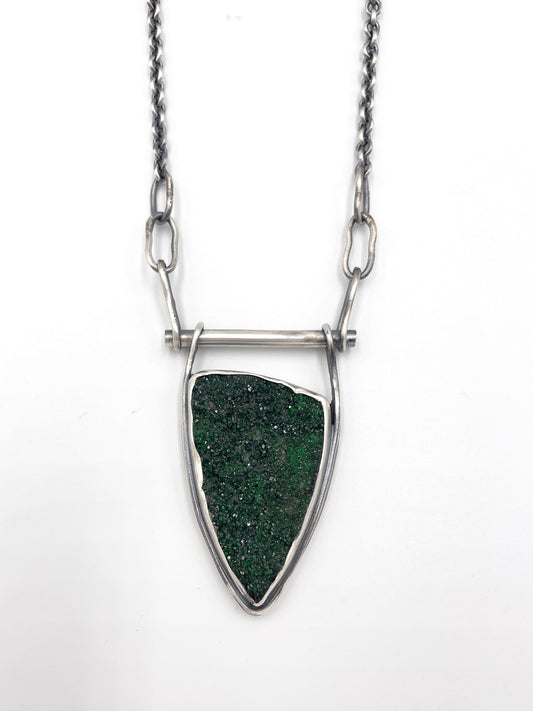 Uvarovite and Sterling Silver necklace