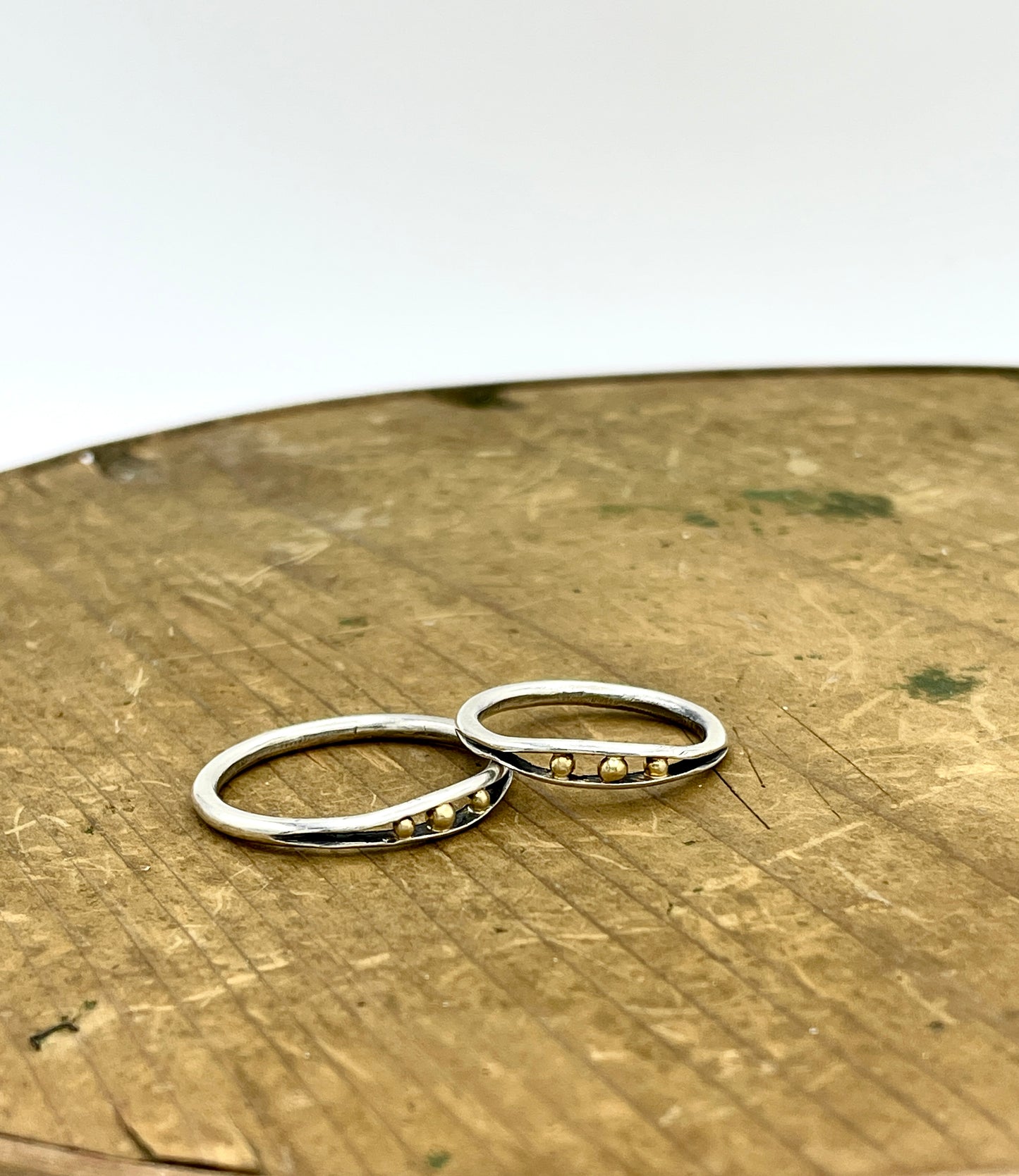 Sterling Silver and 18k Gold Seed Ring