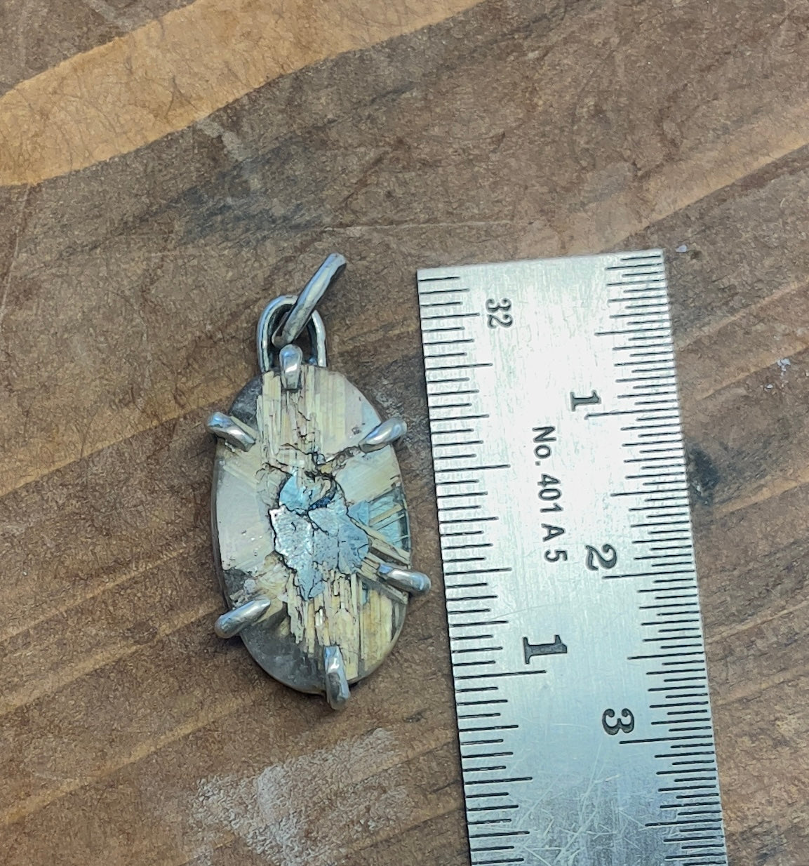 Rutilated quartz with sterling silver necklace