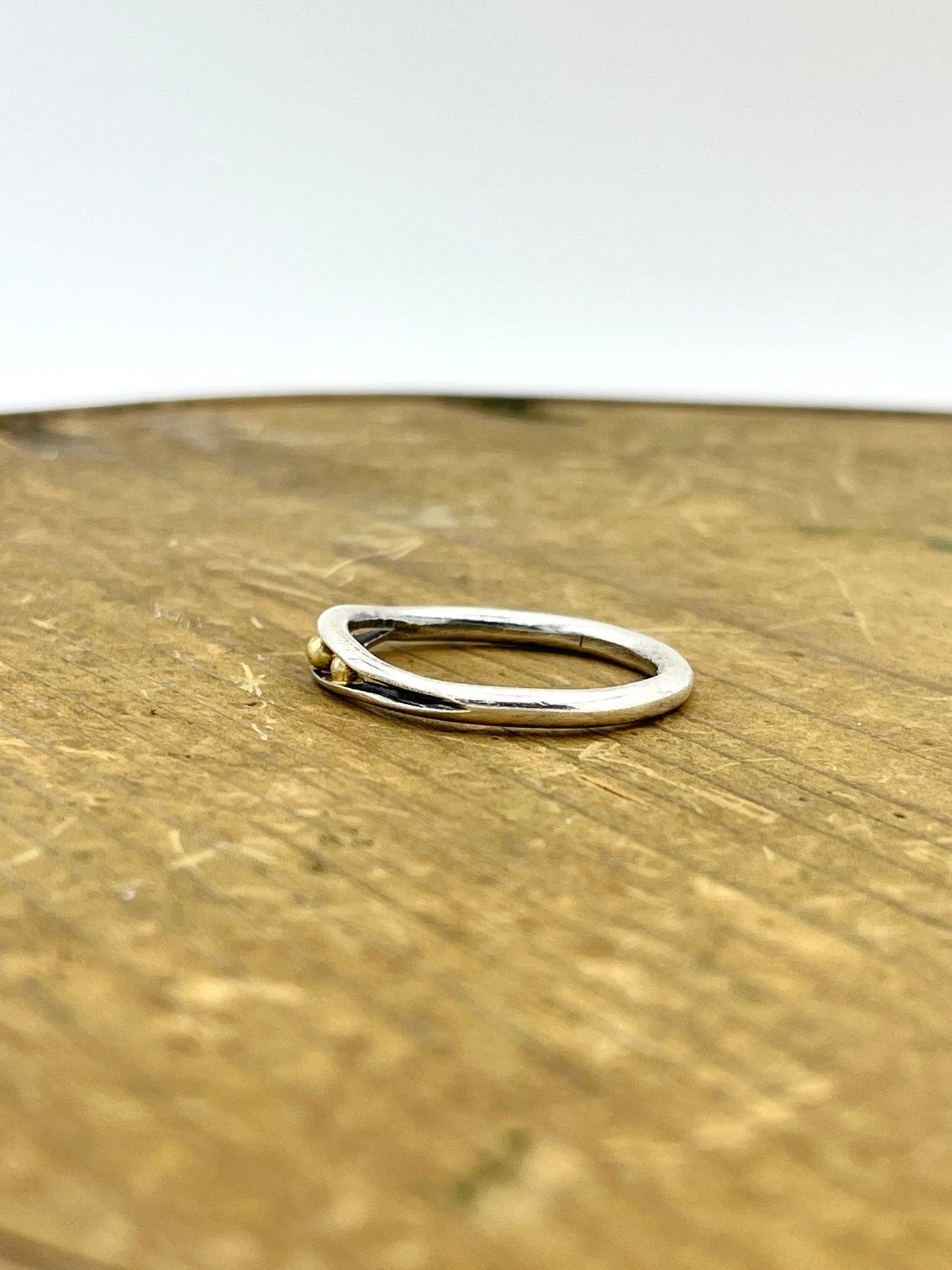 Sterling Silver and 18k Gold Seed Ring