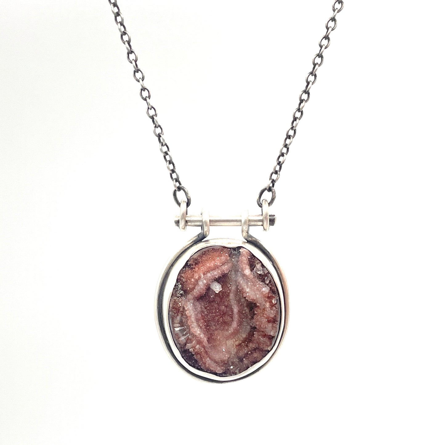 Concho Druzy and Sterling Silver Necklace