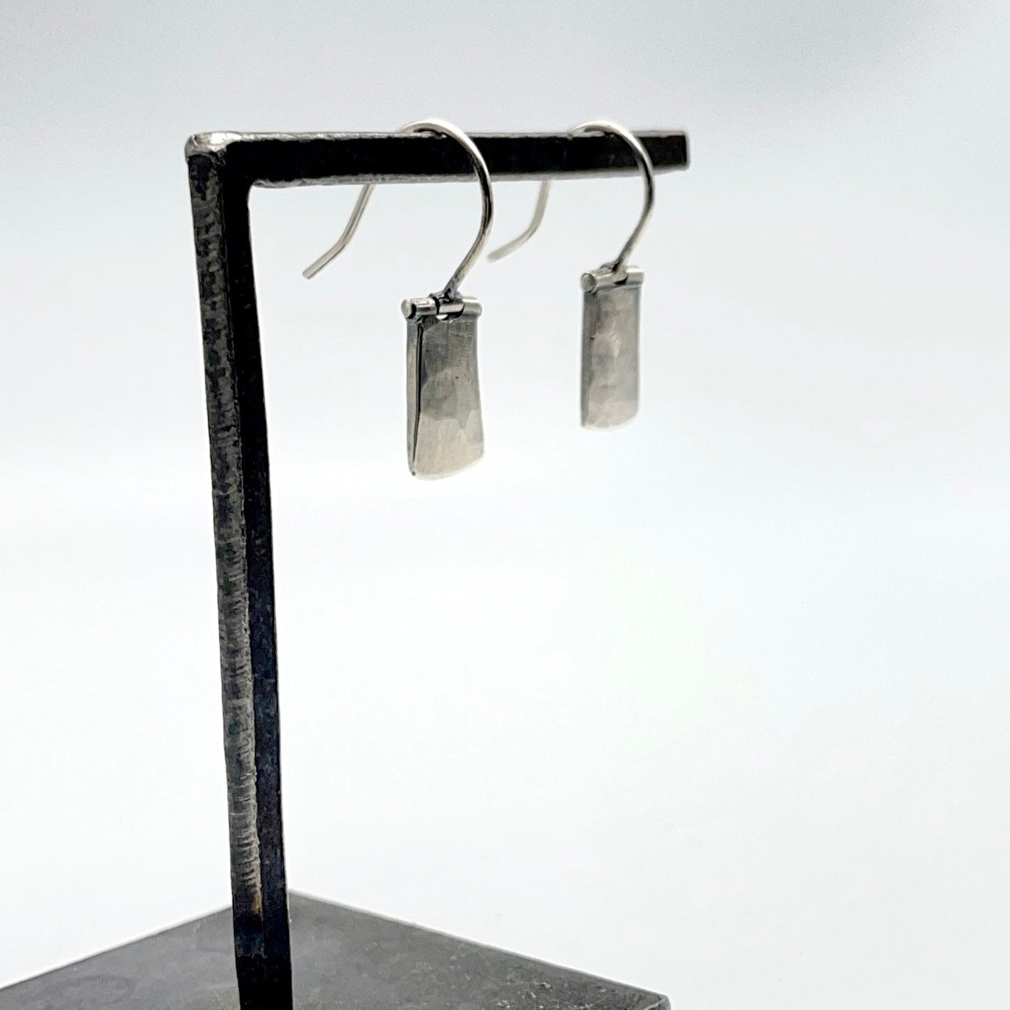 Hinged Hammered Silver Earrings