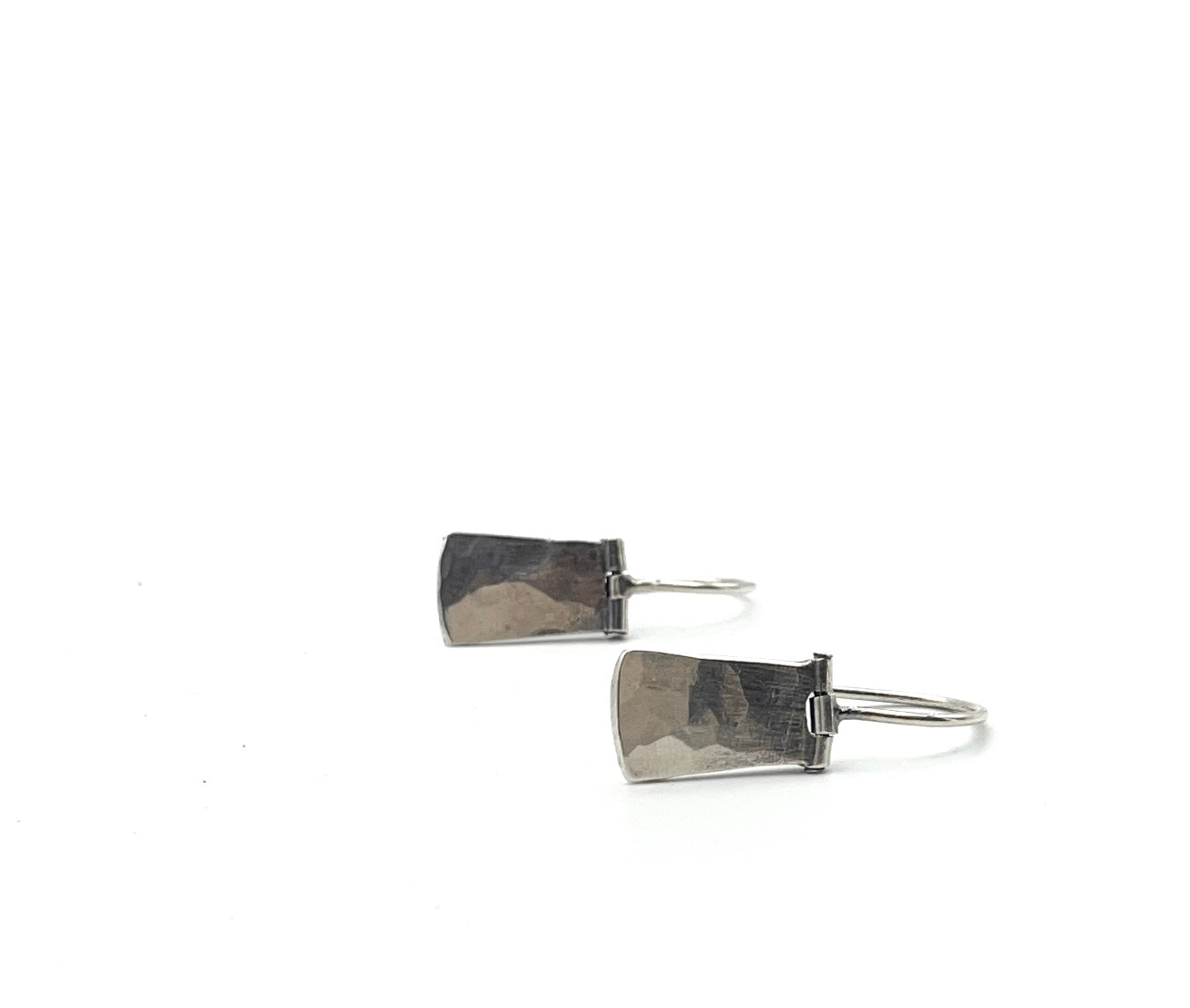 Hinged Hammered Silver Earrings