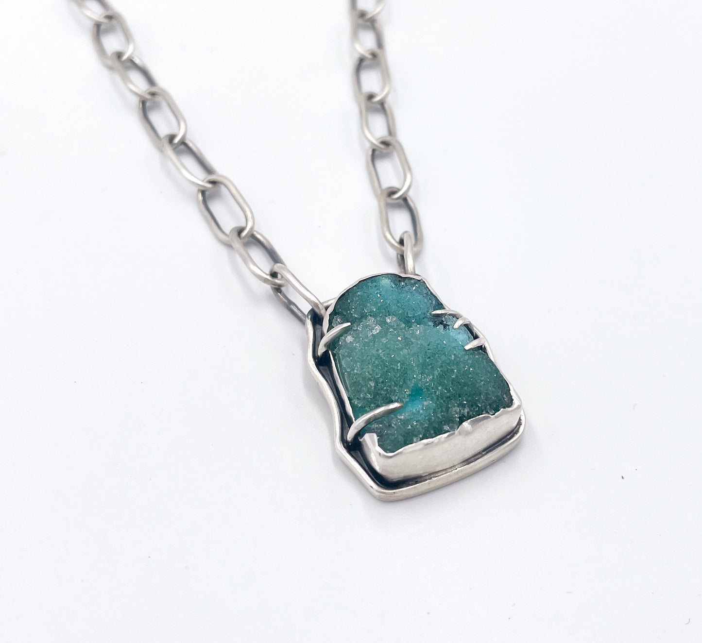 Chrysocolla Druzy Necklace