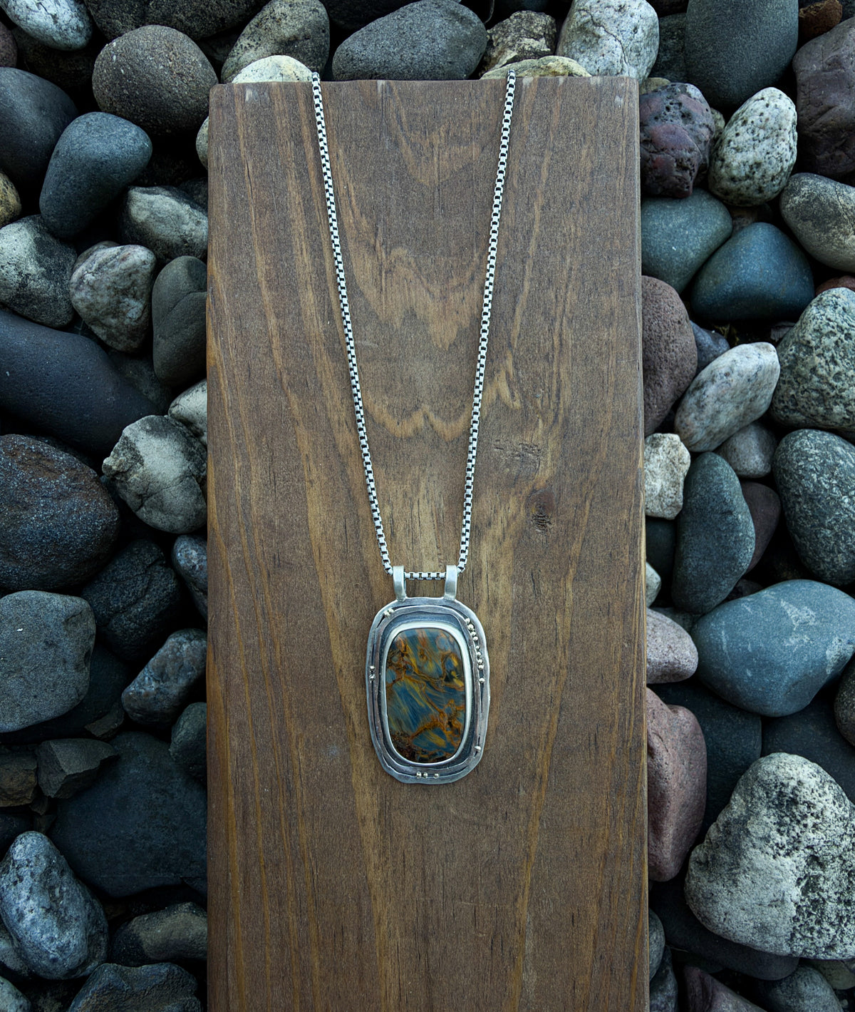 Pietersite Necklace with 18k Gold detail