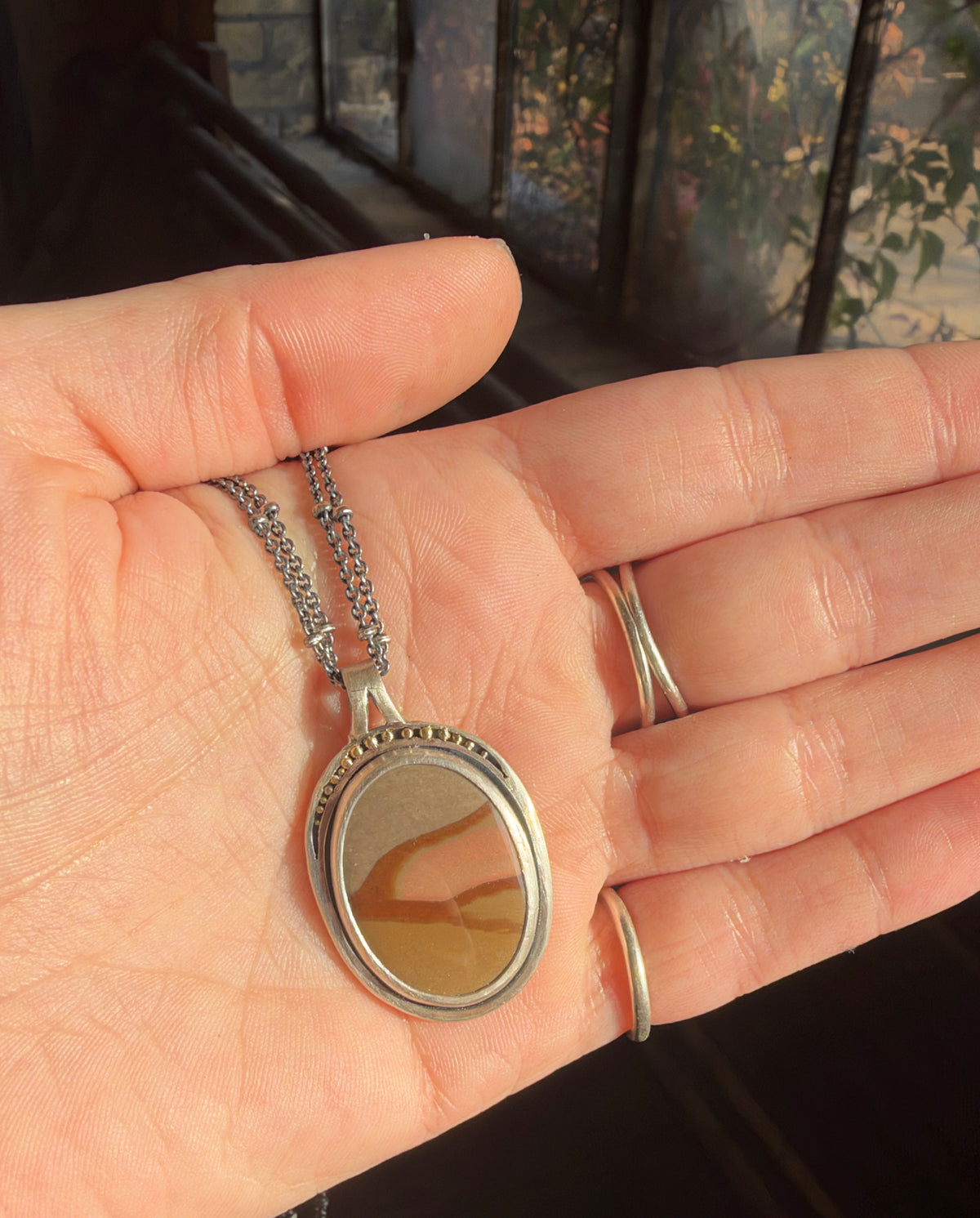 Polychrome Jasper Necklace with 18k Gold detail