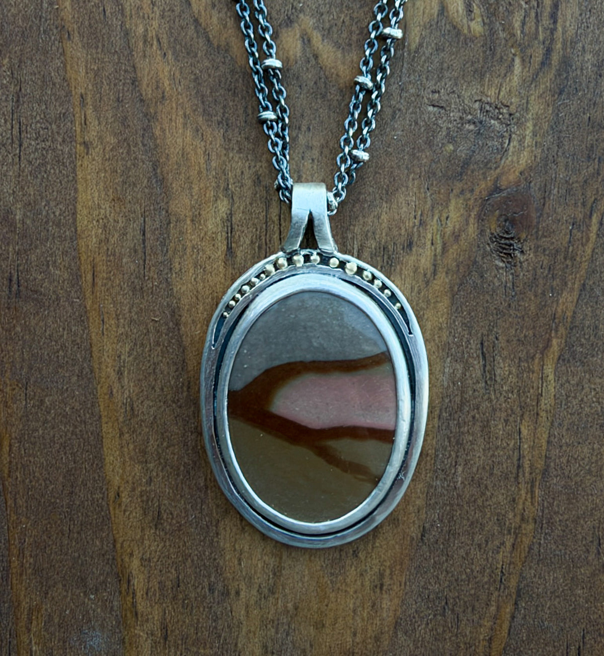 Polychrome Jasper Necklace with 18k Gold detail