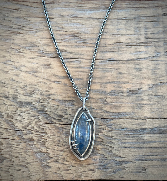 Blue Kyanite and Sterling Silver Necklace