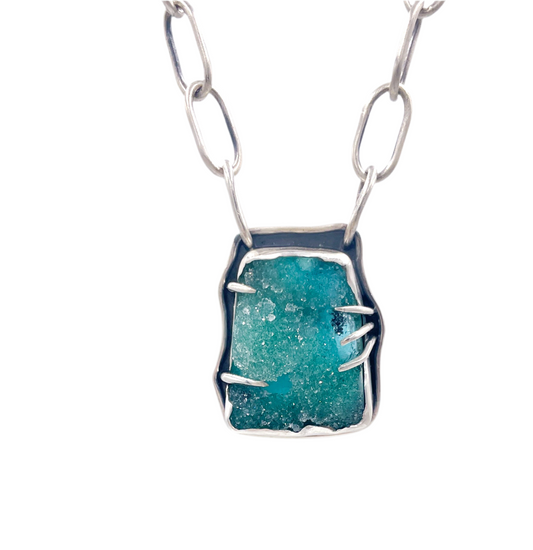 Chrysocolla Druzy Necklace