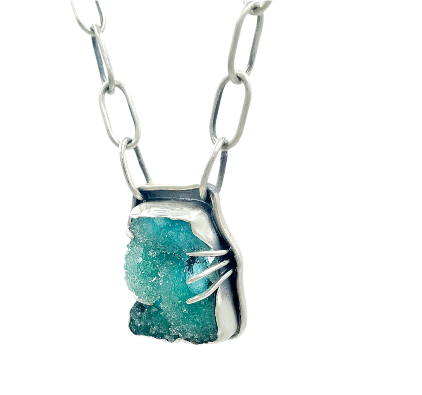 Chrysocolla Druzy Necklace
