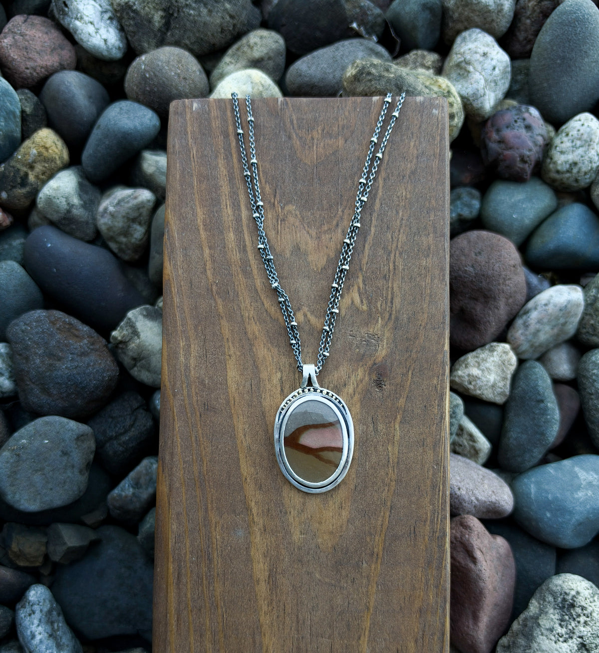 Polychrome Jasper Necklace with 18k Gold detail