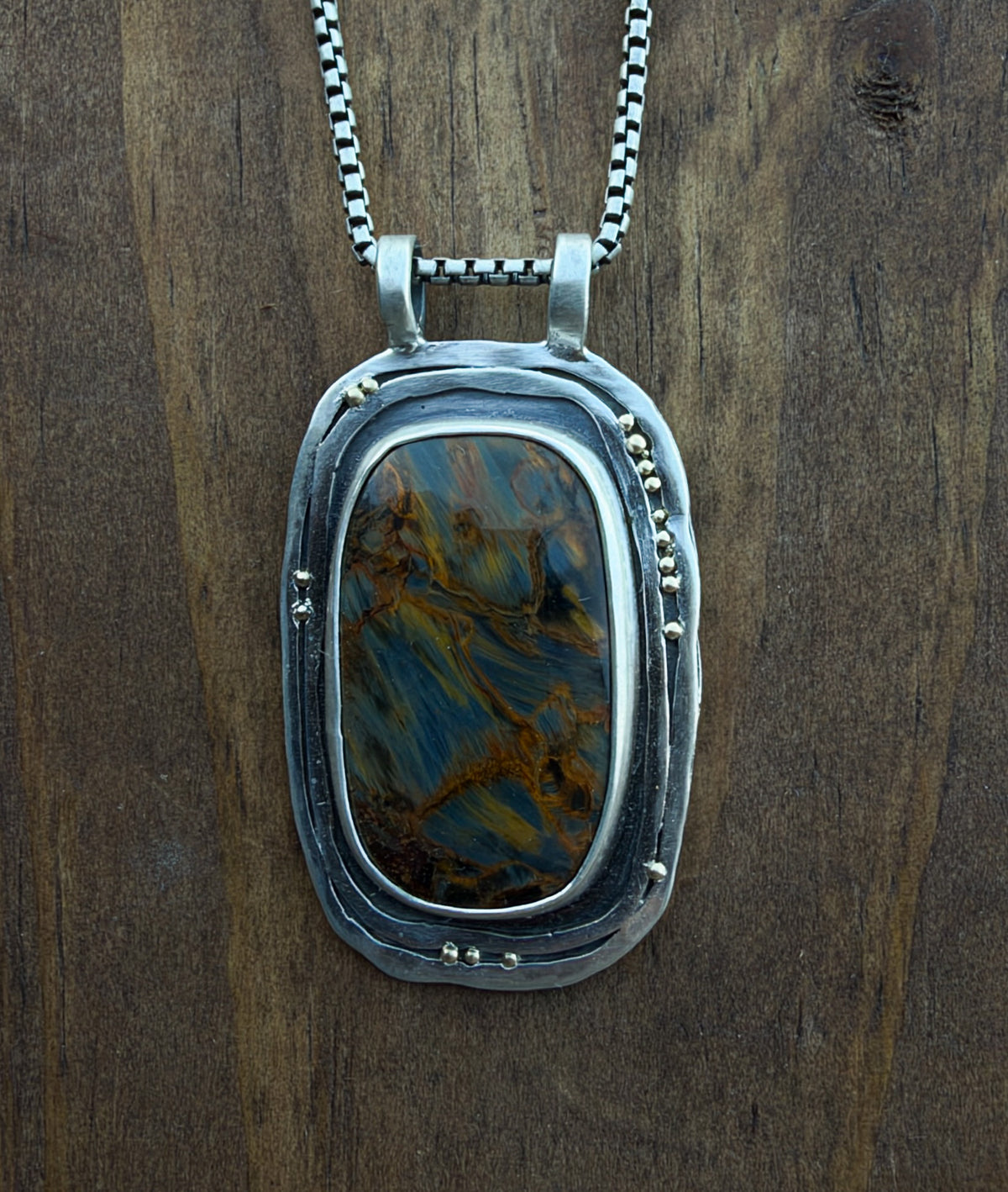 Pietersite Necklace with 18k Gold detail